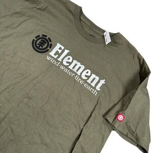 VTG Element Mens Olive Green Vertical Fragment Short Sleeve T-Shirt Dead Stock L